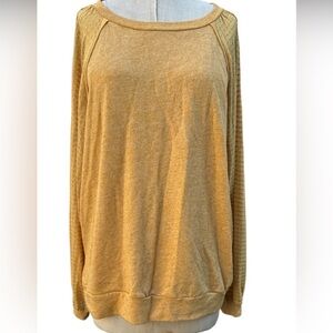 Pleione Anthropologie stylish Nordic Waffle Pullover Gold Xl